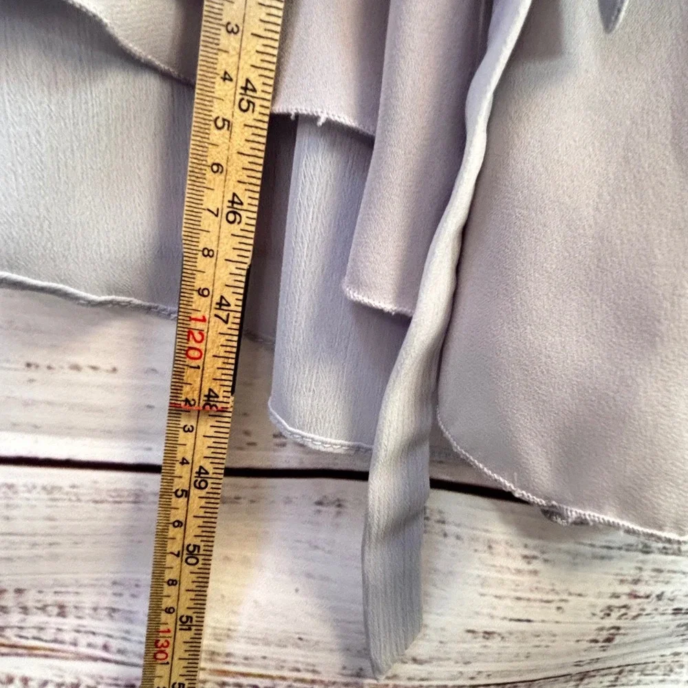 Romantic Wrap Midi Dress WAYF M Lavender Blue Crepe Cottage Soft Ethereal Fairy